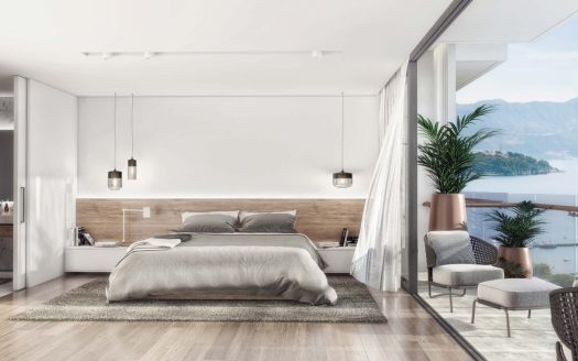 Luxurious one-bedroom apartment with a sea view in Budva